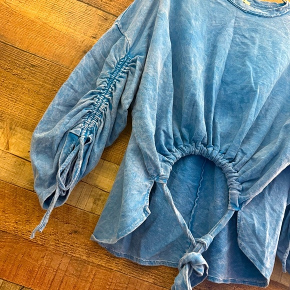 NWOT j. Her Blue Ruched Women's Top - Picture 4 of 6